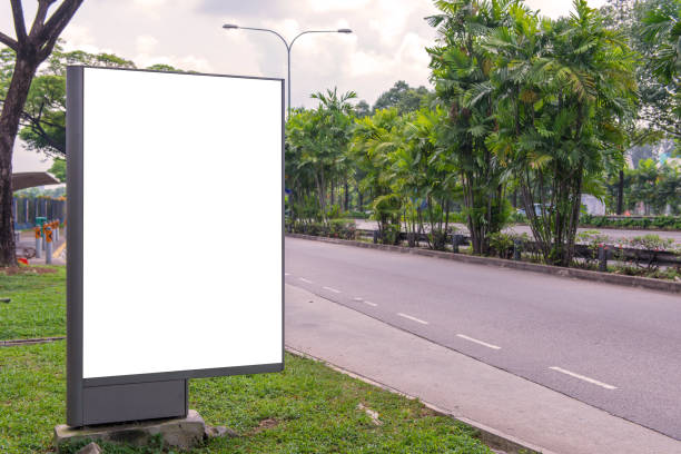 istock billboard blank on road with city view background for advertising 821505660