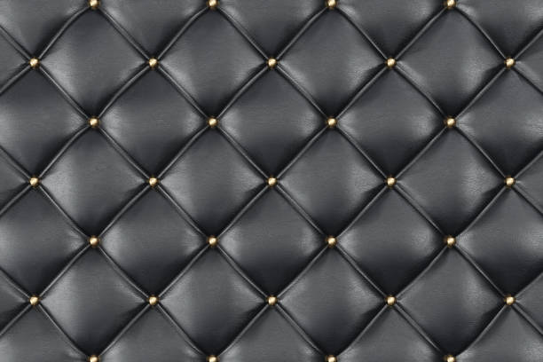 istock Leather Upholstery Sofa Background. Black Luxury Decoration Sofa. Elegant Black Leather Texture With Buttons For Pattern and Background. Leather Texture for Graphic Resource. 3D Rendering 821512830