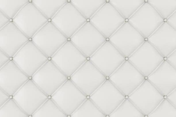 istock Leather Upholstery Sofa Background. White Luxury Decoration Sofa. Elegant White Leather Texture With Buttons For Pattern and Background. Leather Texture for Graphic Resource, 3D Rendering 821512832