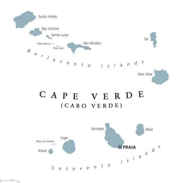 Vector illustration of Cape Verde political map
