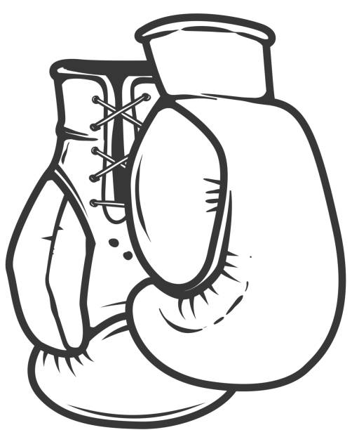 illustrations, cliparts, dessins animés et icônes de gants de boxe isolés sur fond blanc. éléments de conception d’étiquette, emblème, signe. illustration vectorielle - boxing fist knocking punch