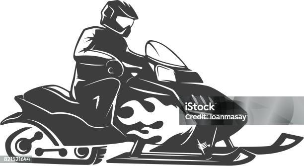 Snowmobile Icon Isolated On White Background Vector Illustration Stock Illustration - Download Image Now