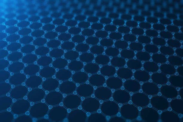 istock 3d rendering abstract nanotechnology hexagonal geometric form close-up, concept graphene atomic structure, concept graphene molecular structure. 821524068