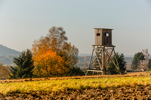 hunter cottage, Hunting tower between meadow and forest