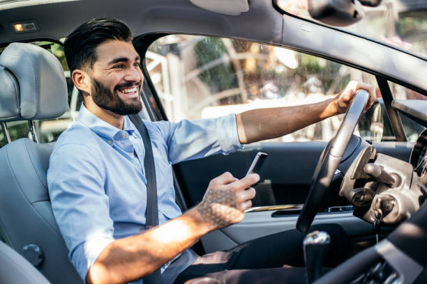 istock Businessman driving a car 821532060
