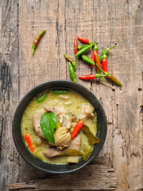 istock Green curry chicken Thai food 821536608