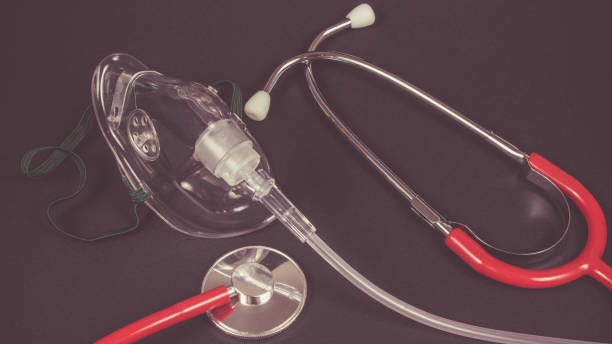 istock Close up of oxygen mask. 821543338