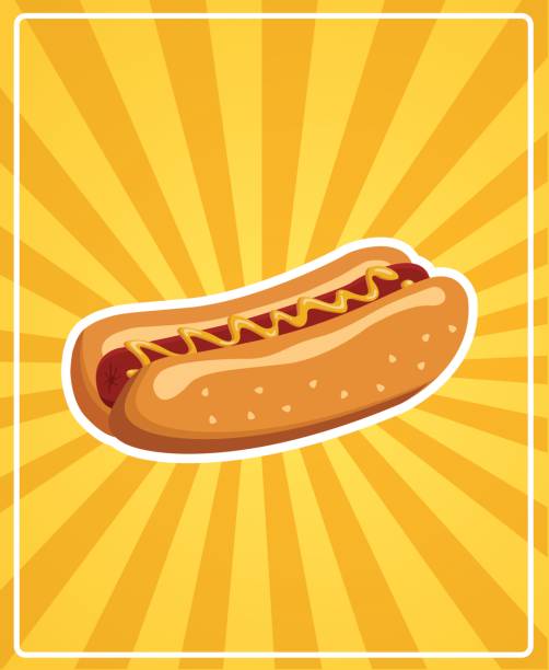 ilustrações de stock, clip art, desenhos animados e ícones de hot dog sign - carro de cachorros quentes