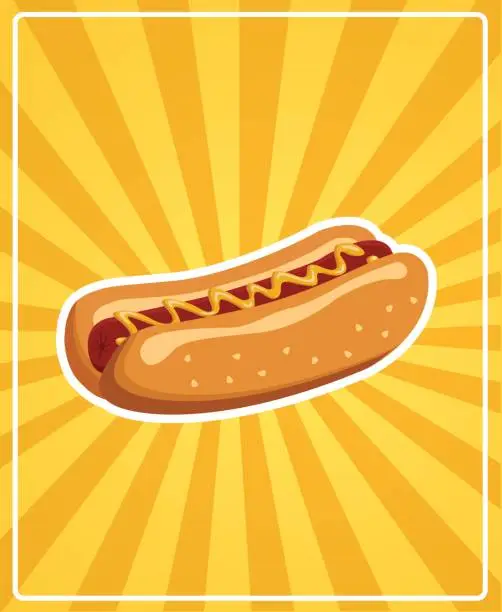 Vector illustration of Hot dog sign