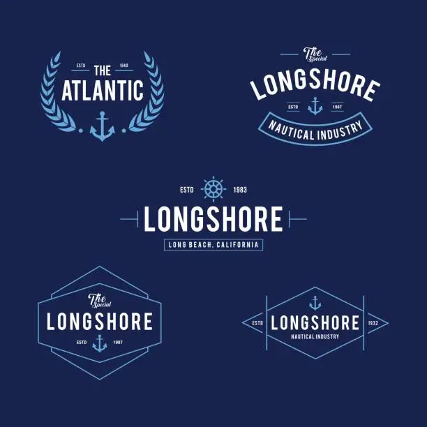 Vector illustration of Retro Styled Nautical Store Design illustration Collections