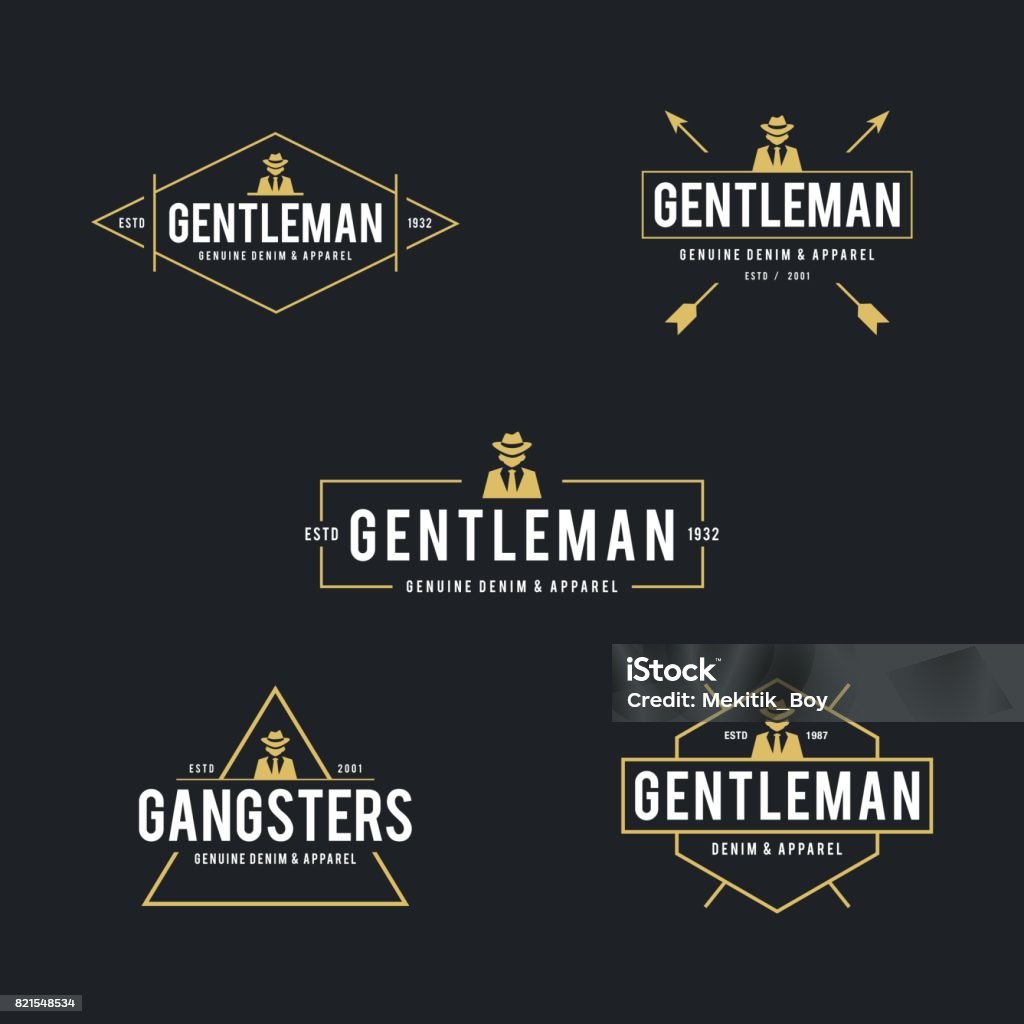 Vintage Gentleman badge and label in white background an amazing illustration of Vintage Gentleman badge and label in white background Adult stock vector