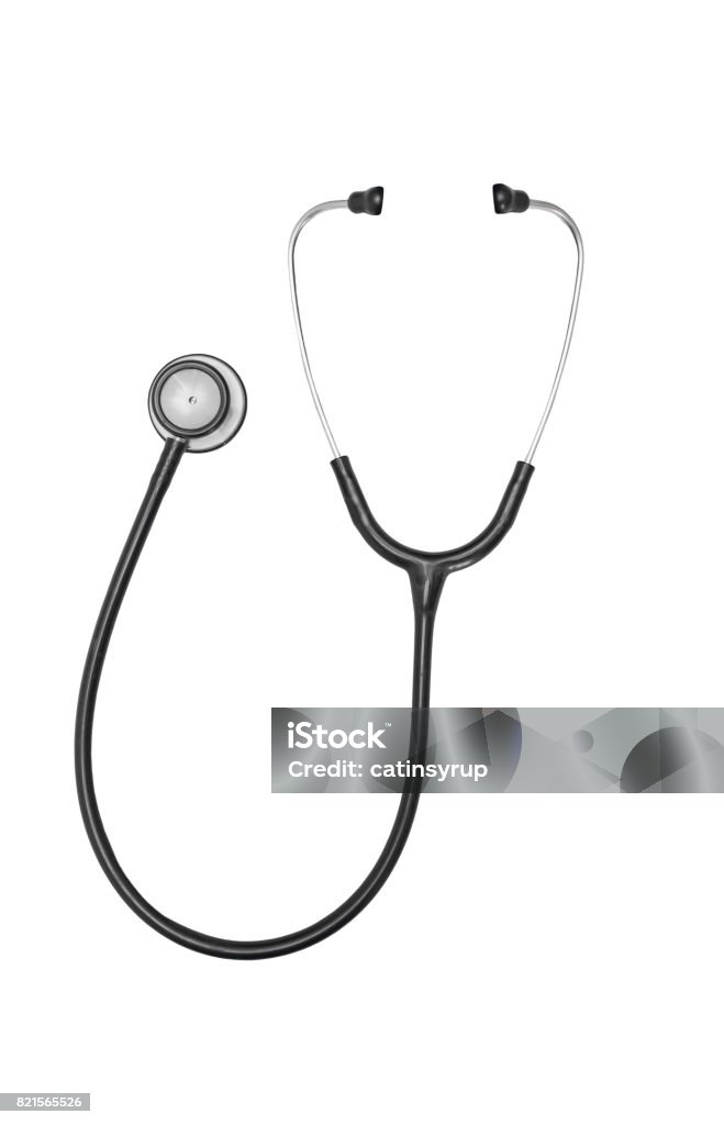 Black stethoscope isolated on a white background Stethoscope Stock Photo