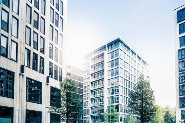 istock Office buildings in the sun 821576136