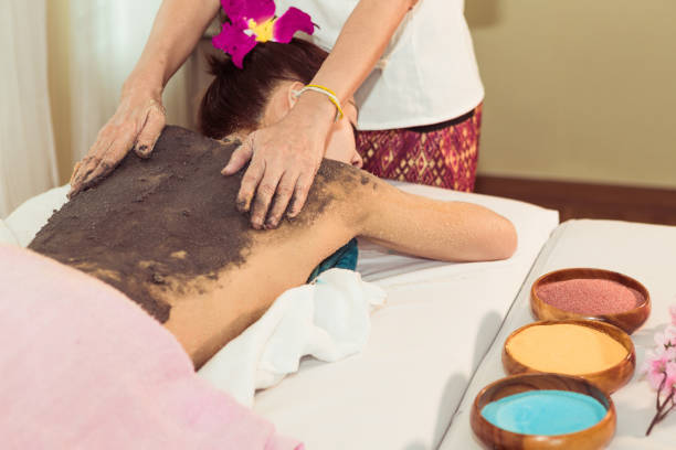 istock Thai Spa therapy on the girl using charcoal salt 821583350