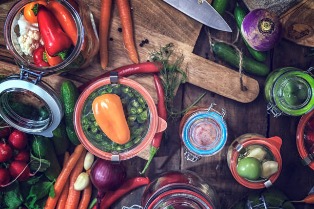istock Preserving Organic Vegetables in Jars 821588506
