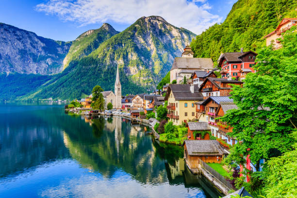 hallstatt, austria. - austria fotografías e imágenes de stock