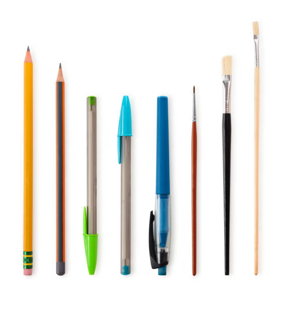 istock Set  of pencils and  paintbrushes. 821598698
