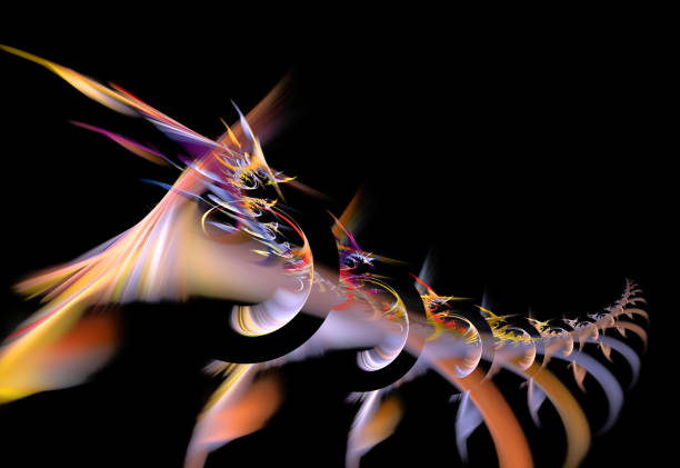 istock Abstract illustration of a fractal pattern on black background 821598864