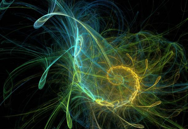 istock Abstract illustration of a fractal pattern on black background 821601148