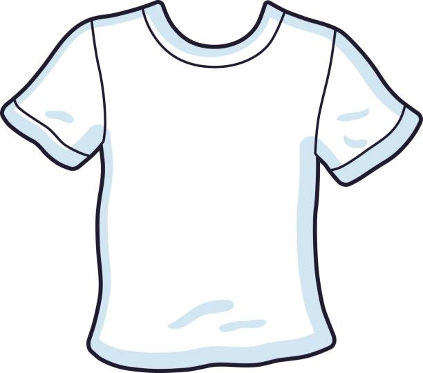White Blank Tshirt Template Vector Stock Illustration - Download Image Now  - Cartoon, T-Shirt, Blank - iStock