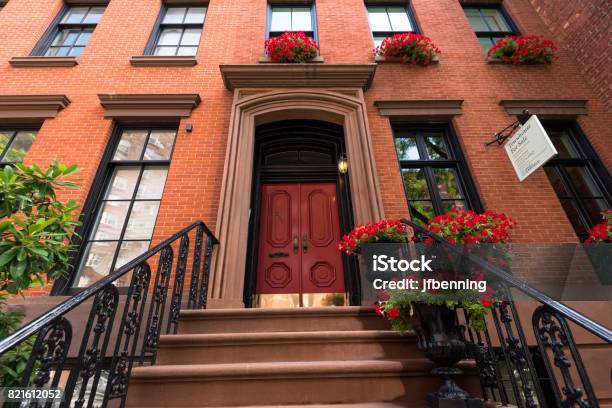 A Greenwich Village Townhouse Stock Photo - Download Image Now - New York City, House For Sale Sign, Real Estate
