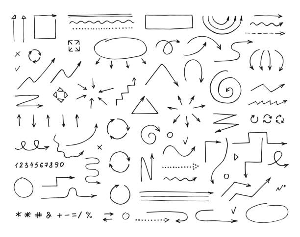 ШÐÐÐÐÐ Hand drawn vector arrows set on white background weak cartoon stock illustrations