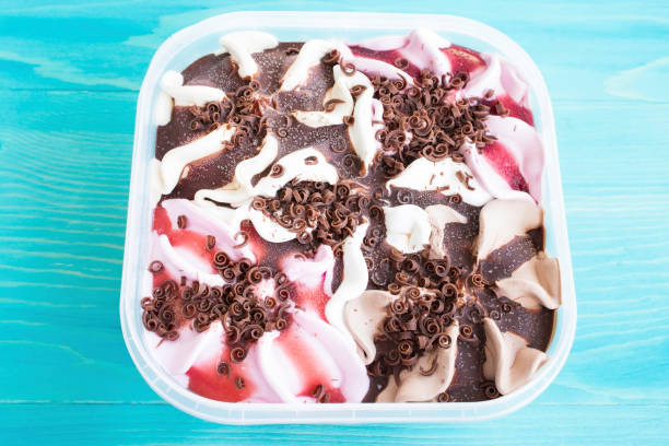 istock Vanilla, Blueberry and Chocolate Ice Cream 821619016