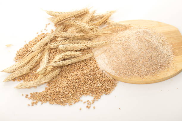 istock Coarse flour and wheat with spikelets 821619176