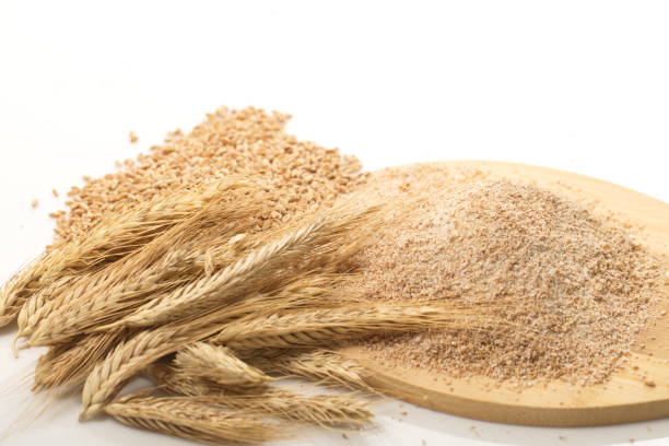 istock Coarse flour and wheat with spikelets 821621390