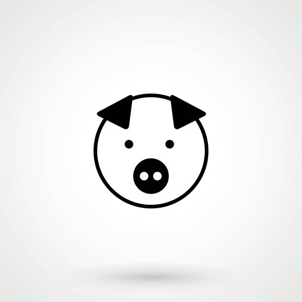 ilustraciones, imágenes clip art, dibujos animados e iconos de stock de vector icono de cerdo plana - piggy bank savings wealth coin bank