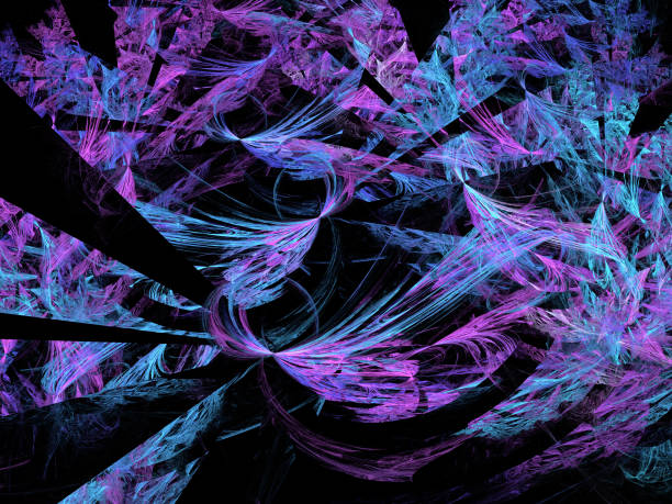 istock Abstract illustration of a fractal pattern on black background 821628398