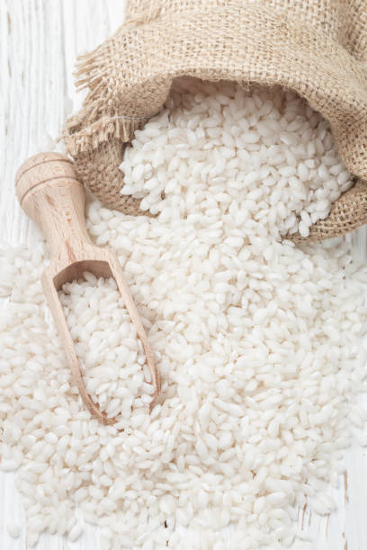 istock Raw Organic Arborio Rice in a Bowl 821630684