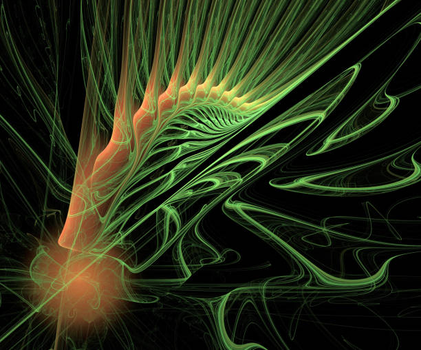 istock Abstract illustration of a fractal pattern on black background 821630828