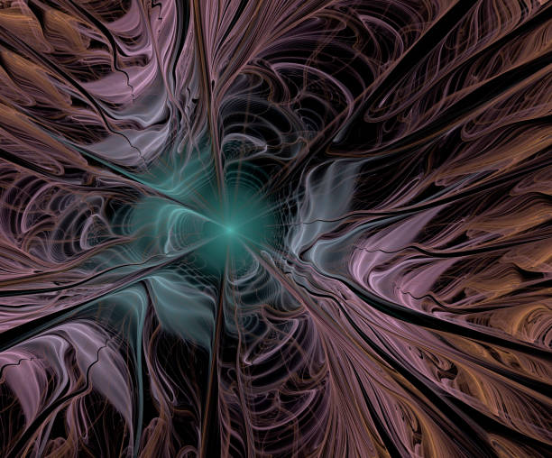 istock Abstract illustration of a fractal pattern on black background 821631096