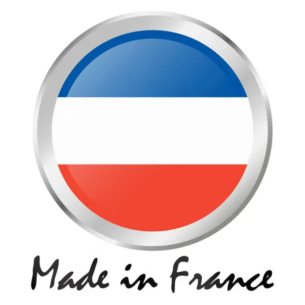 Vector illustration of seal of quality MADE IN FRANCE