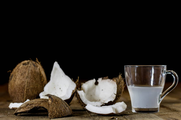 istock Split coconut, coconut juice, coconut milk. 821634236