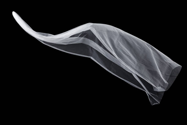 istock wedding white Bridal veil isolated on black background 821637184