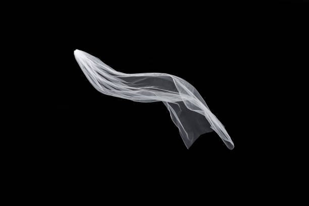 istock wedding white Bridal veil isolated on black background 821637564