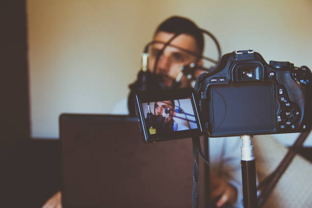 istock Male Vlogger recording a vlog 821642986