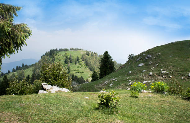 mushkpuri top view of a hill station stock photo