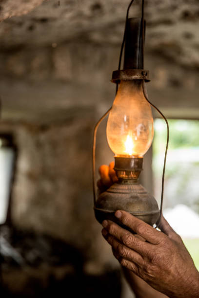 istock Ancient Kerosene Lantern in Blacksmith Shop 821662860