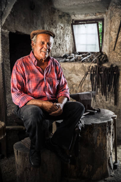 istock Portrait of a Senior Blacksmith Man 821663092