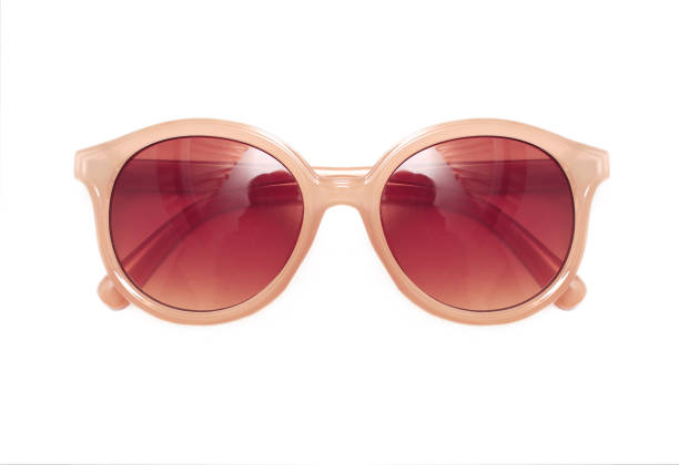 Brown sunglasses isolated on a white background closeup