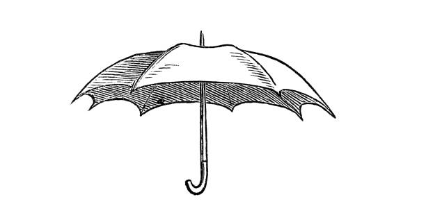Illustration of opened umbrella - 1867 vector art illustration