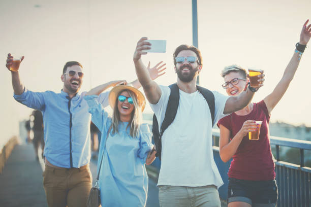 istock Friends taking a selfie with local beer 821688142