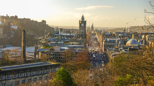 istock Old town Edinburgh and Edinburgh castle in Scotland 821688338