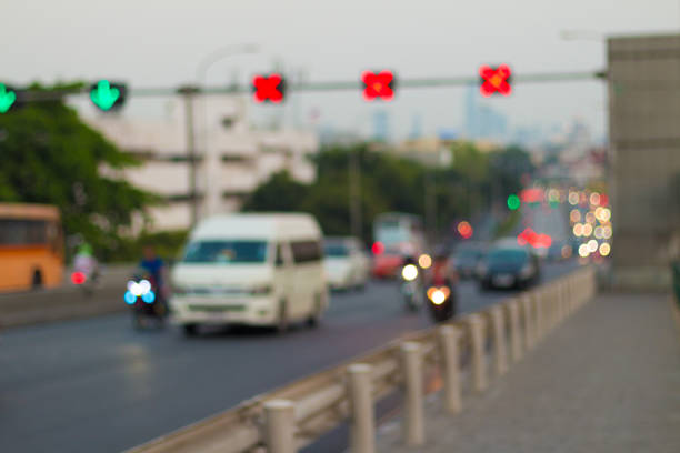 istock Blurred image of light and traffic in the city for abstract background 821690996
