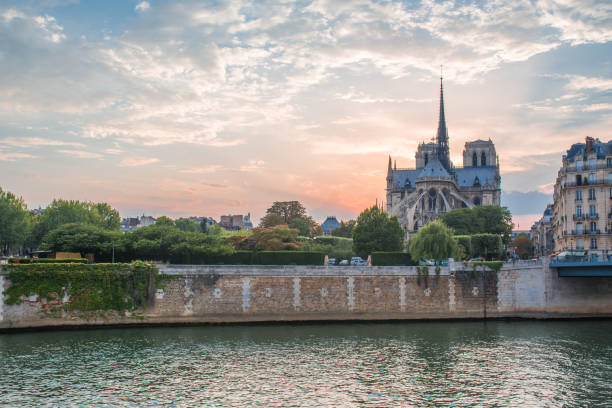 istock Notre Dame cathedral at late evening 821691222