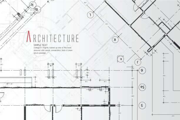 건축양상 배경기술. - document technology plan rolled up stock illustrations
