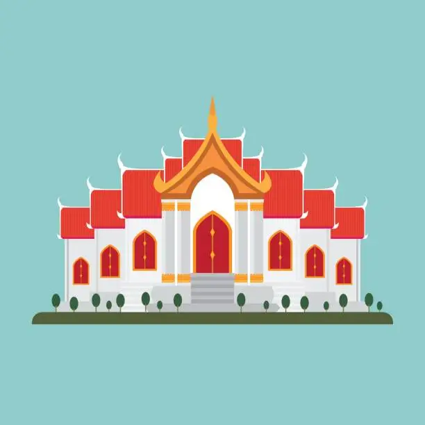 Vector illustration of thai temple